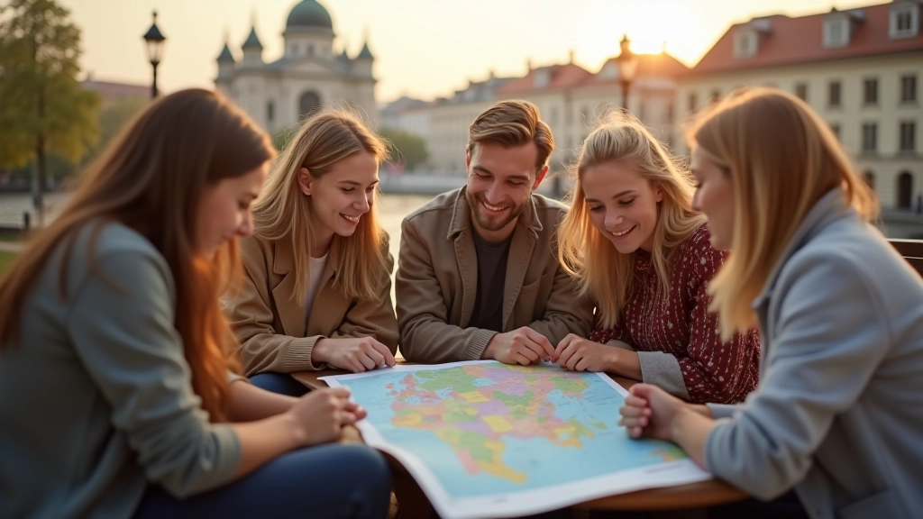 Group of friends planning weekend activities together